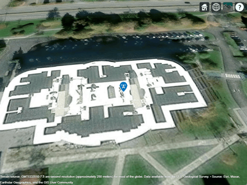 Receiver site displayed over satellite imagery