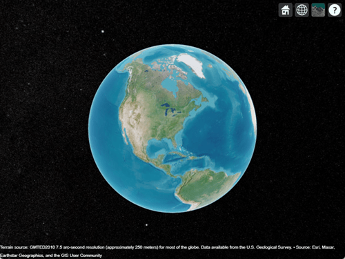 Site Viewer displaying satellite imagery of Earth