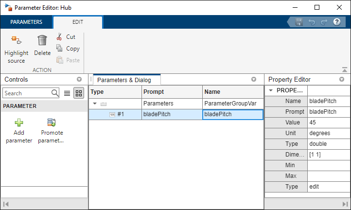 Author Parameters in System Composer Using Parameter Editor