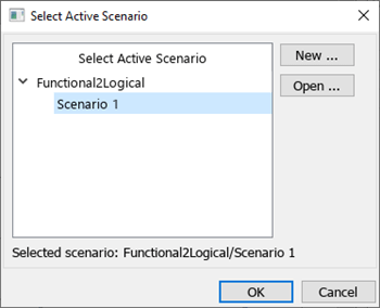 The Select Active Scenario dialog box.