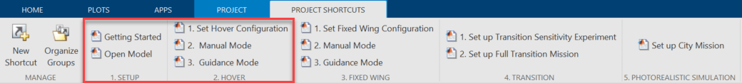 VTOL project shortcuts