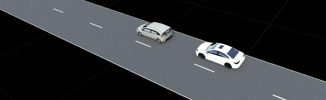 Crash Avoidance Frontal Collision Car-to-Car Rear stationary test scenario in RoadRunner