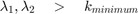 $$ \lambda_1, \lambda_2 \quad > \quad k_{minimum} $$