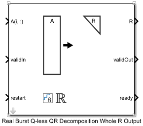 Screenshot of Real Burst Q-less QR Decomposition Whole R Output block