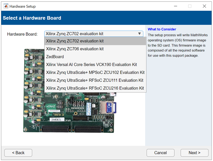 Select Hardware Screen