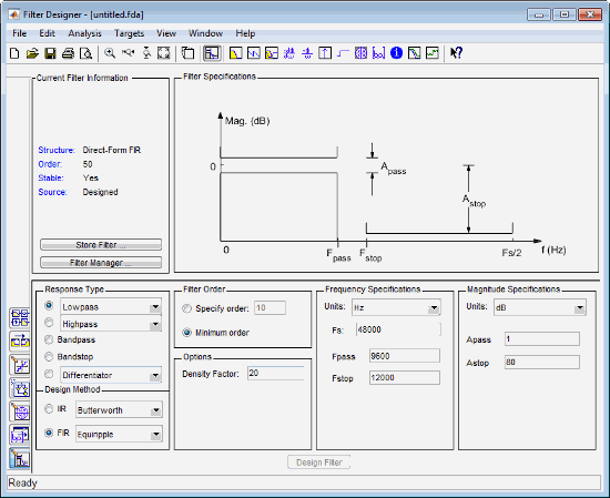 matlab filter designer tool