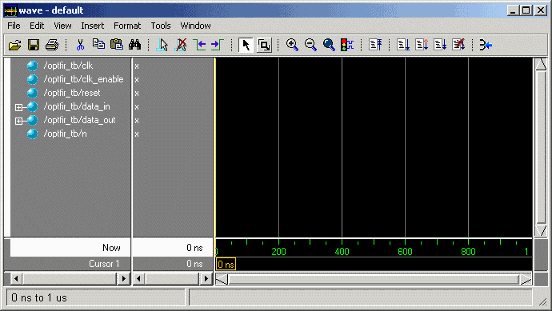 Mentor Graphics ModelSim wave window