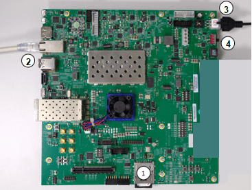 ZCU102 hardware board connections for the Ethernet interface