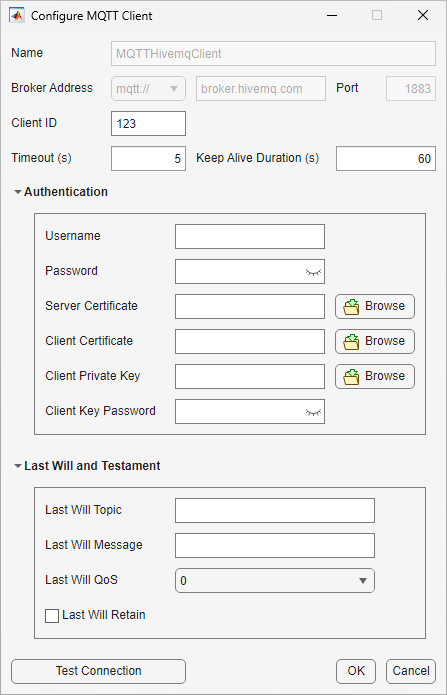 Configure MQTT Client