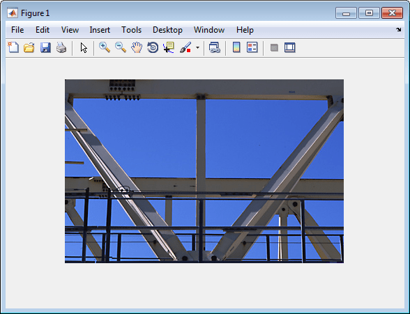 Image of crane trusses in a MATLAB figure window.