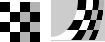 Original and transformed checkerboard image. The transformed image appears curved.