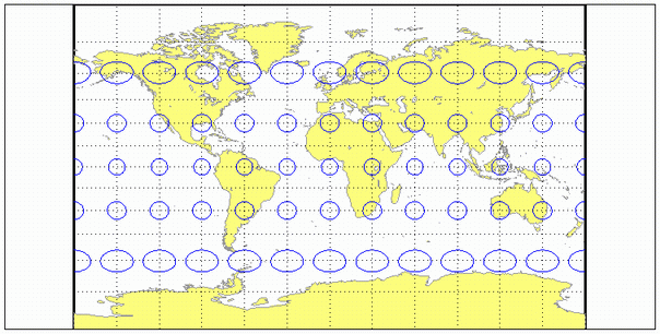 World map using Braun perspective projection
