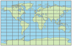 World map using Braun perspective projection