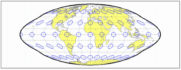 World map using Goode Homolosine projection