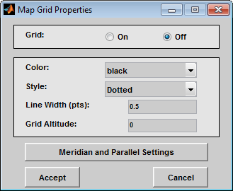 Map Grid Properties dialog box