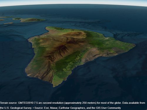 Bird's-eye view of Hawaii