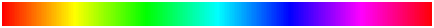 Color bar showing the colors of the hsv colormap. The colormap starts at red and transitions to yellow, bright green, cyan, dark blue, magenta, and bright orange.