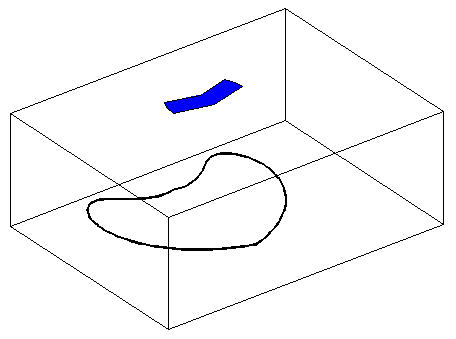3-D view of a filled patch plotted using a Bonne projection