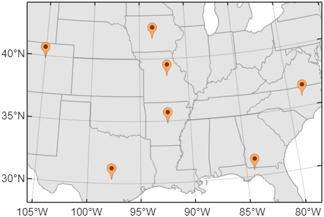 The same icons and polygons. The limits of the map axes are reduced to the bounds of the icons, with some buffer to maintain the aspect ratio of the map.