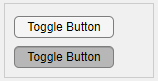Two toggle button UI components in a button group