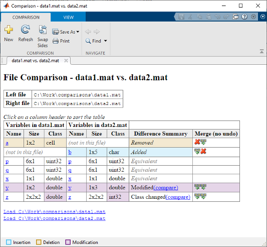 command to compare folders