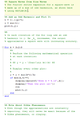 matlab comment out code