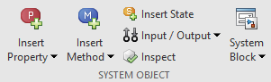 Toolstrip with System object editing options