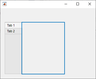 Tab group with tab titles on the left. A blue solid line surrounds the area of the tab group that excludes the tab titles.