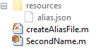 resources folder added, containing alias definition file