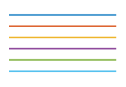 Six lines that use the "aftercolor" line style cycling method. Each line is a different color with the same line style.