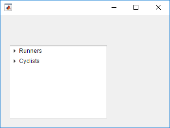 Tree UI component with two collapsed nodes. The Runners node appears before the Cyclists node.