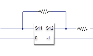 Large resistance connected parallel to the network and small resistance in series connected after the network