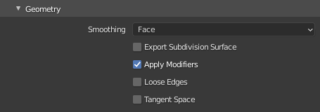 Blender geometry for export
