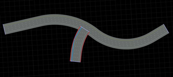 Two overlapping roads that form a T-junction