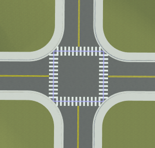 Intersection with crosswalk