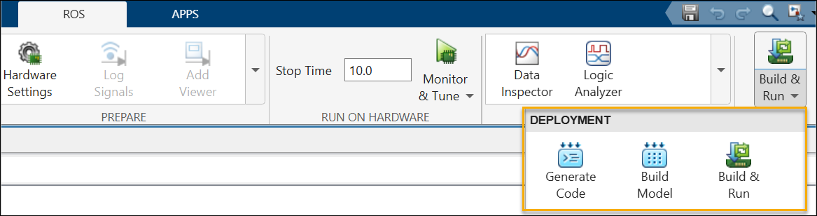 Build options for ROS 2 node generation in Simulink