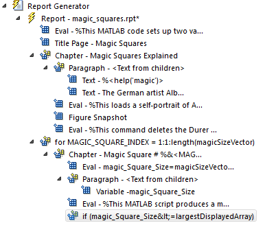 Outline pane with if component selected