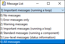 Message List window with All Messages selected