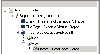 Outline pane displaying Chapter - Load Model Failed beneath else component