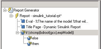 Outline pane with else and then child components displayed beneath if component