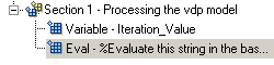 Outline pane with Eval component selected