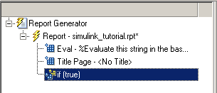 Outline pane with if component selected