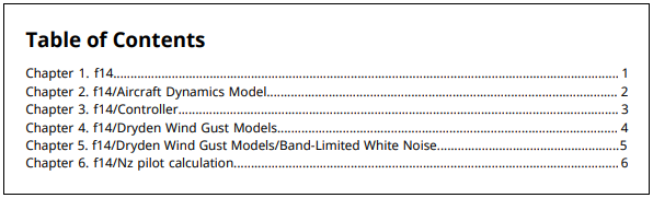 Table of contents showing 6 chapters