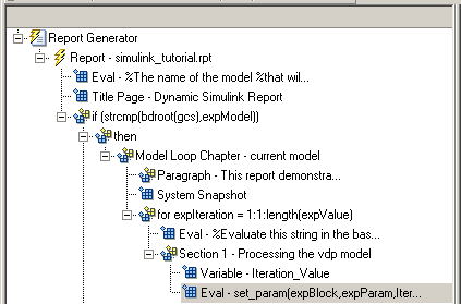 Outline pane with Eval component selected