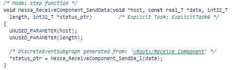 Example code that shows the implementation of the service function that sends messages
