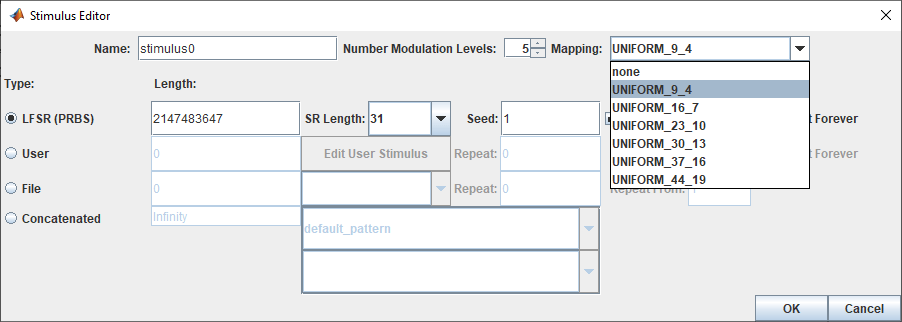 Selecting number of modulation levels and mapping.