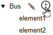 Mouse pointer paused on Specify execution attributes button next to bus name.