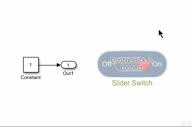 An unconnected Slider Switch block connects to a Constant block.