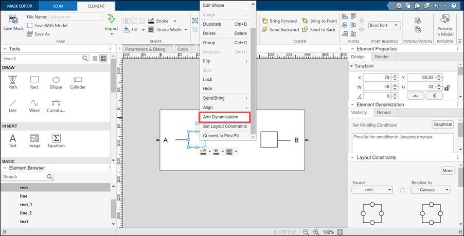 select dynamization option