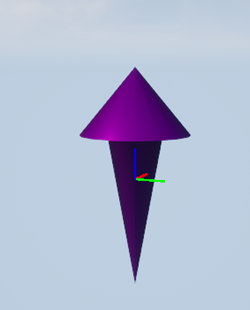 Arrow shape with coordinate system axes at the actor origin.